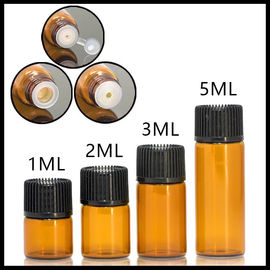 Porcellana Mini cappuccio normale delle bottiglie di vetro dell'olio essenziale di dimensione per il siero/il profumo 1ml 2ml 3ml 5ml fornitore