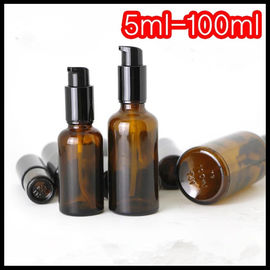 Porcellana Pompa di vetro del nero della bottiglia del contagoccia dell'olio essenziale di colore di Brown per lozione cosmetica fornitore