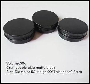 Porcellana contenitore d'imballaggio cosmetico di alluminio del barattolo della crema del nero 30g con i coperchi della vite fornitore