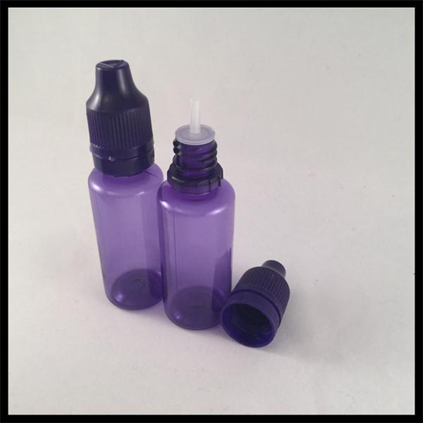 Porpora bottiglia del contagoccia dell'olio di Ejuice del contagoccia da 20 ml dell'ANIMALE DOMESTICO di plastica delle bottiglie, di sanità e sicurezza