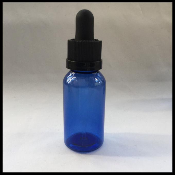 Il piccolo contagoccia di occhio imbottiglia le bottiglie di plastica vuote del contagoccia dell'olio blu e essenziale