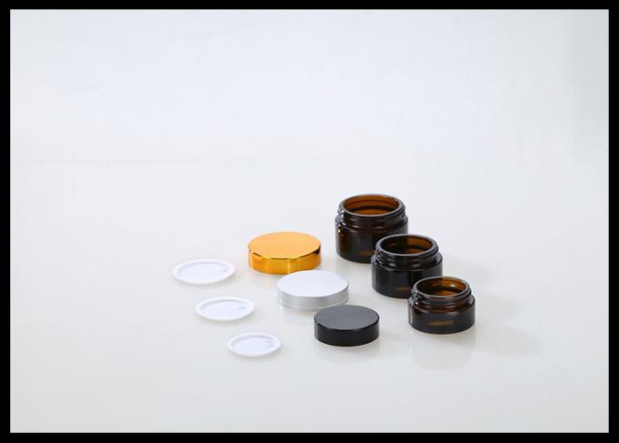 Piccoli barattoli cosmetici di vetro, contenitori di vetro dei contenitori della crema di fronte con i coperchi per i cosmetici