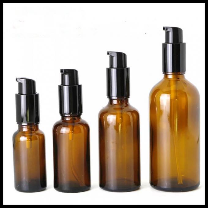 Pompa di vetro del nero della bottiglia del contagoccia dell'olio essenziale di colore di Brown per lozione cosmetica