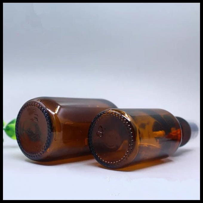 Il cosmetico di vetro ambrato dello spruzzo di Brown imbottiglia il colore del berretto nero per olio essenziale